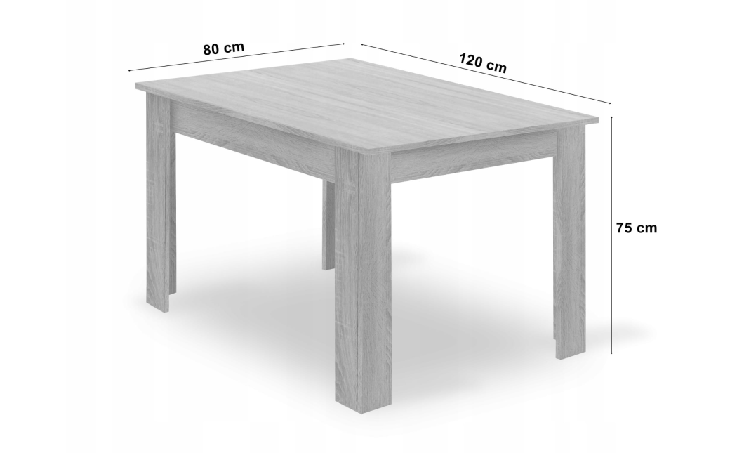 Tisch NP 120x80 Artisan Eiche + Schwarz (100155031)