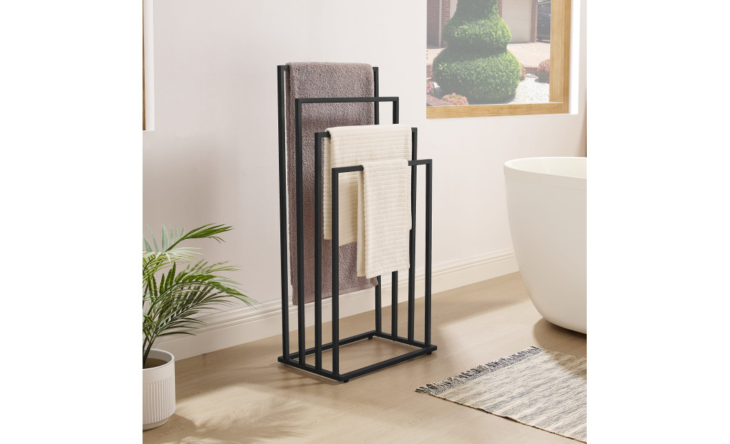 Handtuchständer 4 Sprossen Schwarz (10028161)