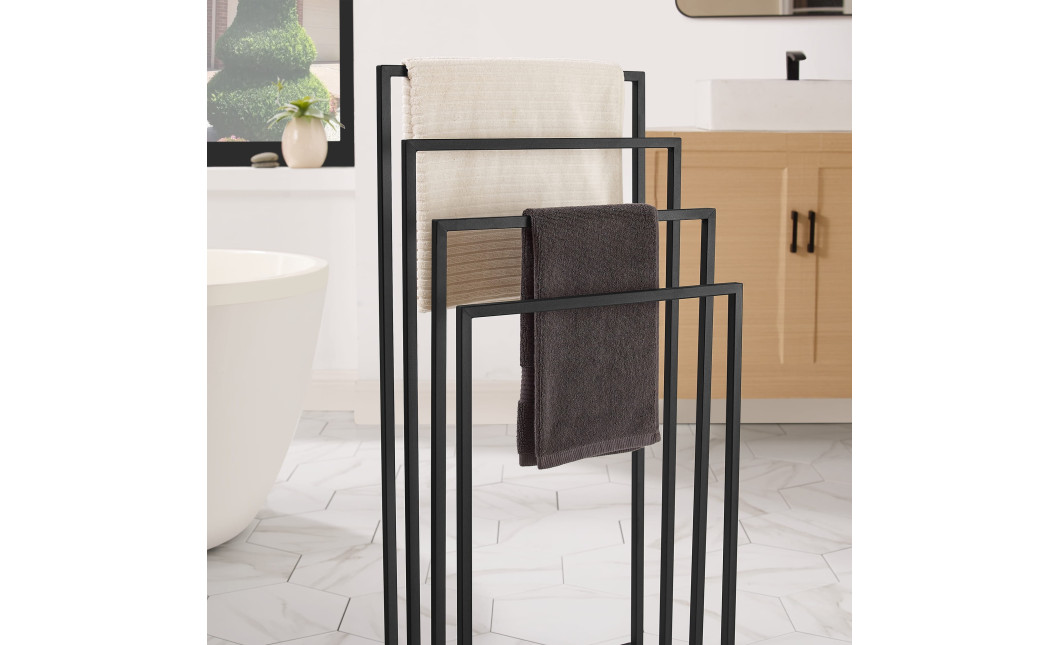 Handtuchständer 4 Sprossen Schwarz (10028161)