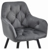 Stuhl JORK360 Samt Dunkelgrau/Schwarz (10039641)