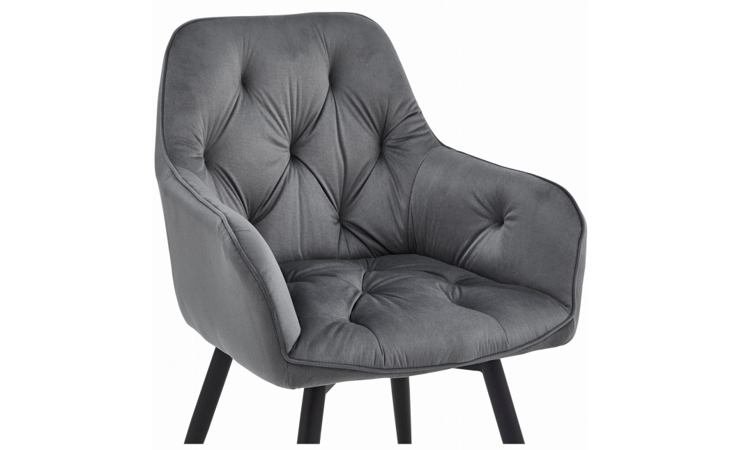 Stuhl JORK360 Samt Dunkelgrau/Schwarz (10039641)