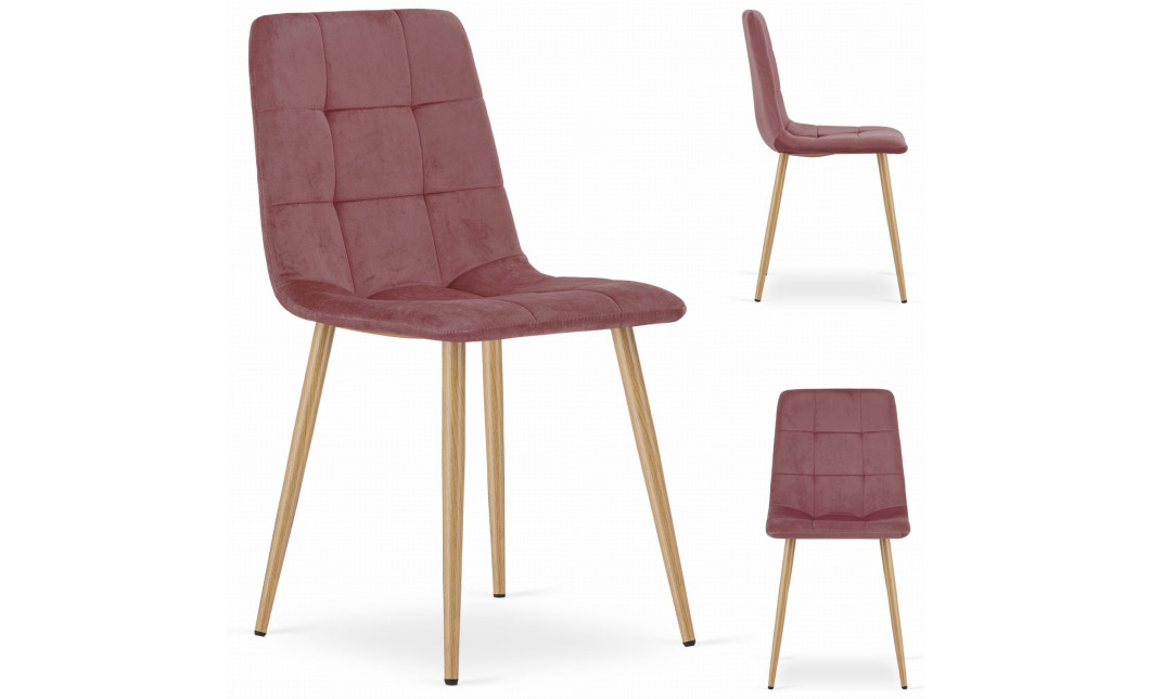 Stuhl KARA Samt Rosa/Holzfarbe (10037871)