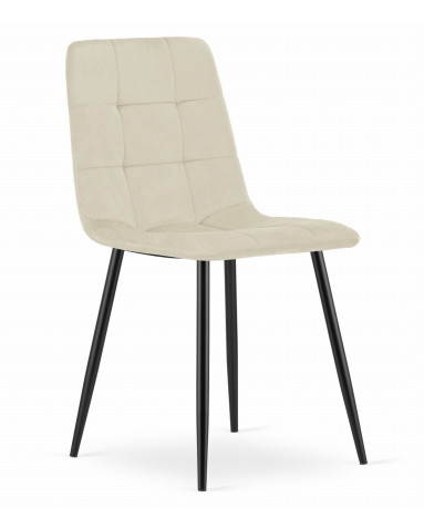 Stuhl KARA Samt Hellbeige/Schwarze Beine (10038721)