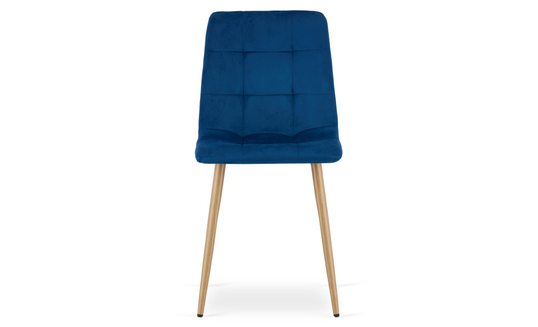Stuhl KARA Samt Dunkelblau/Holzfarbe (10040381)