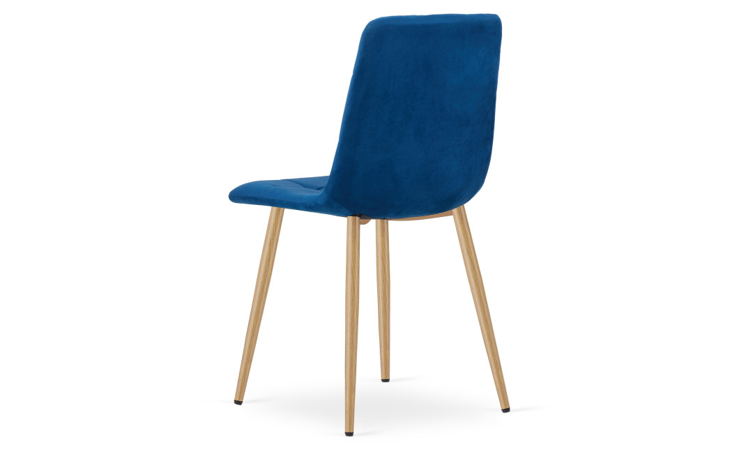 Stuhl KARA Samt Dunkelblau/Holzfarbe (10040381)