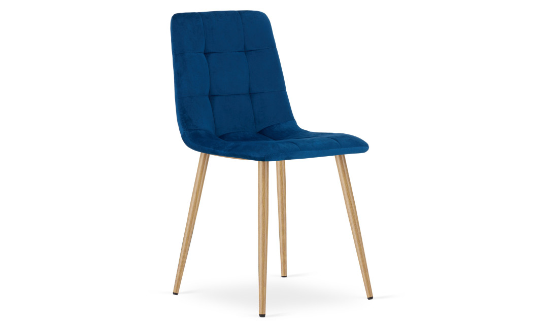 Stuhl KARA Samt Dunkelblau/Holzfarbe (10040381)