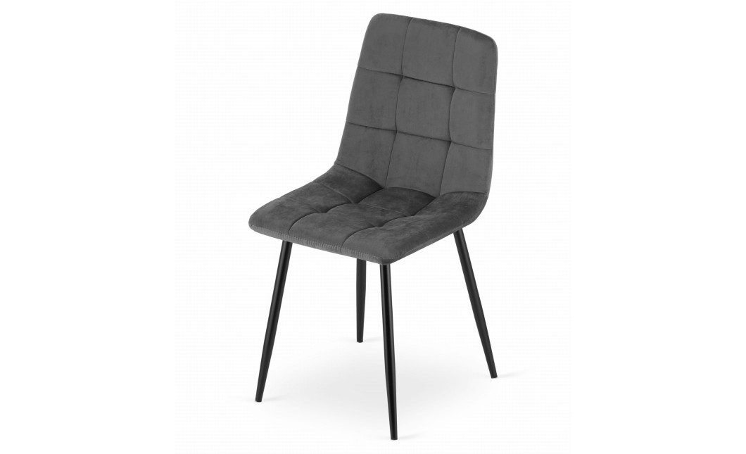 Stuhl KARA Samt Dunkelgrau/Schwarze Beine (10036861)