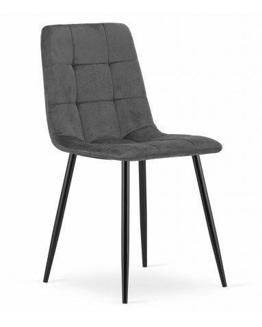 Stuhl KARA Samt Dunkelgrau/Schwarze Beine (10036861)