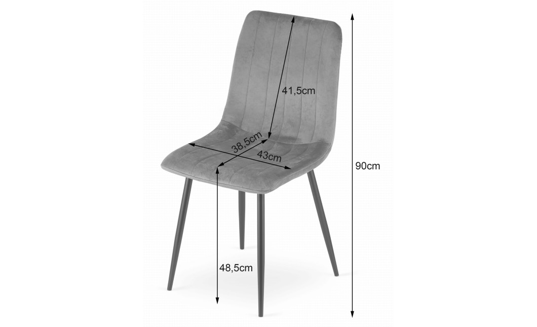 Stuhl LAVA Samt Schwarz (10034611)
