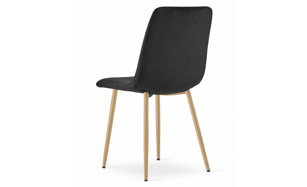 Stuhl LAVA Samt Schwarz/Holzfarbe (10039151)