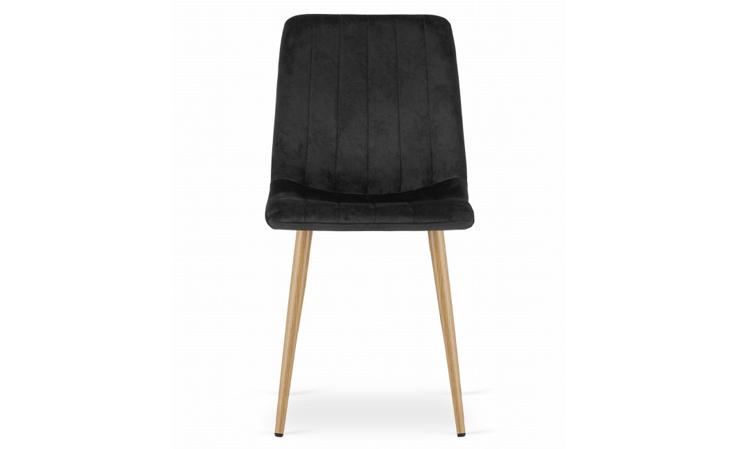 Stuhl LAVA Samt Schwarz/Holzfarbe (10039151)
