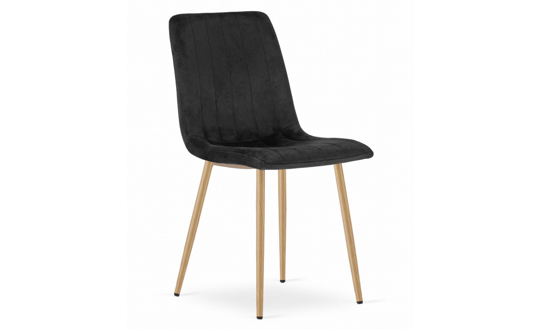 Stuhl LAVA Samt Schwarz/Holzfarbe (10039151)