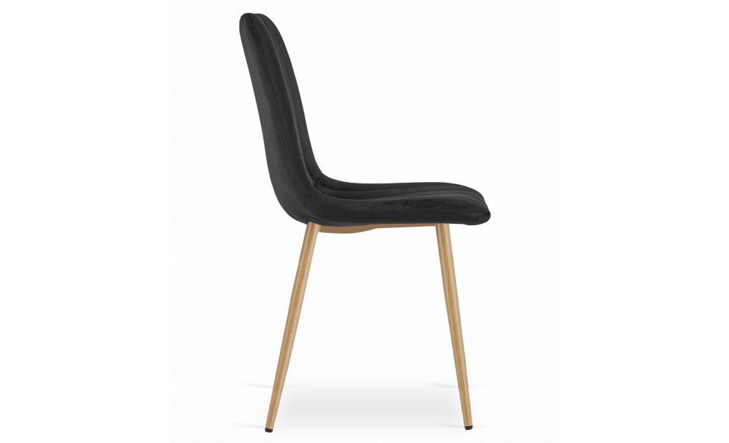 Stuhl LAVA Samt Schwarz/Holzfarbe (10039151)