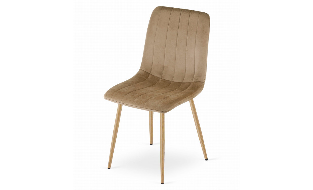 Stuhl LAVA Samt Braun/Holzfarbe (10039201)