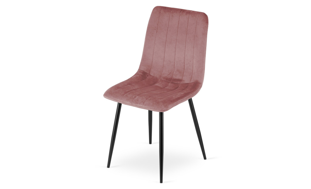 Stuhl LAVA Samt Rosa/Schwarze Beine (10040801)