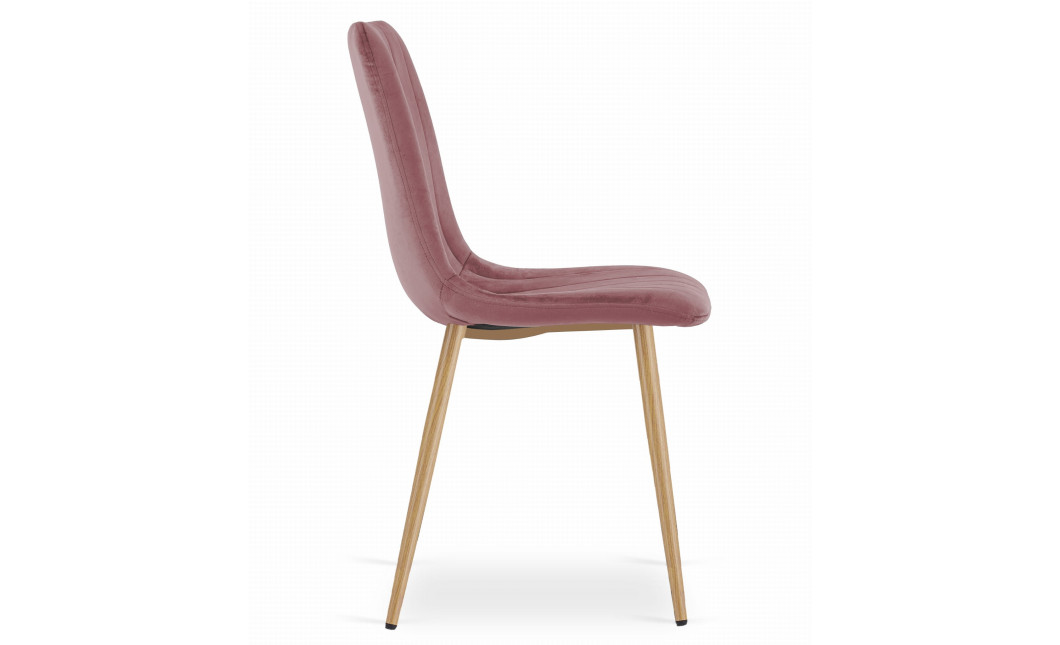 Stuhl LAVA Samt Rosa/Holzfarbe (10037851)
