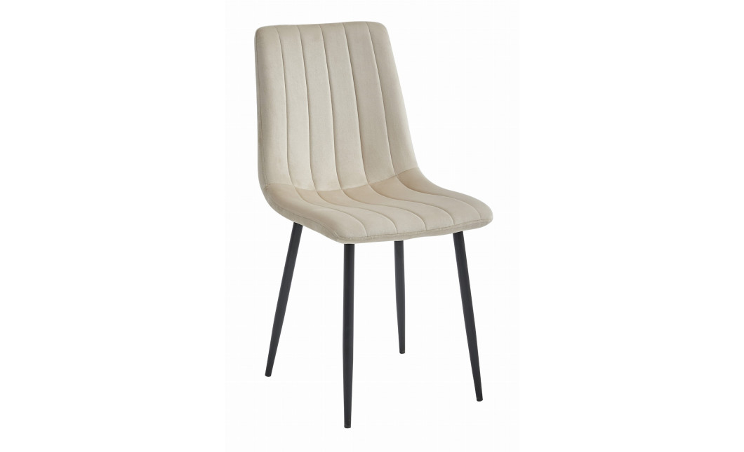 Stuhl LAVA Samt Hellbeige/Schwarze Beine (10038681)