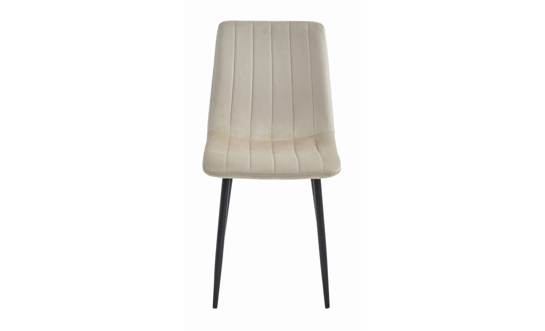 Stuhl LAVA Samt Hellbeige/Schwarze Beine (10038681)