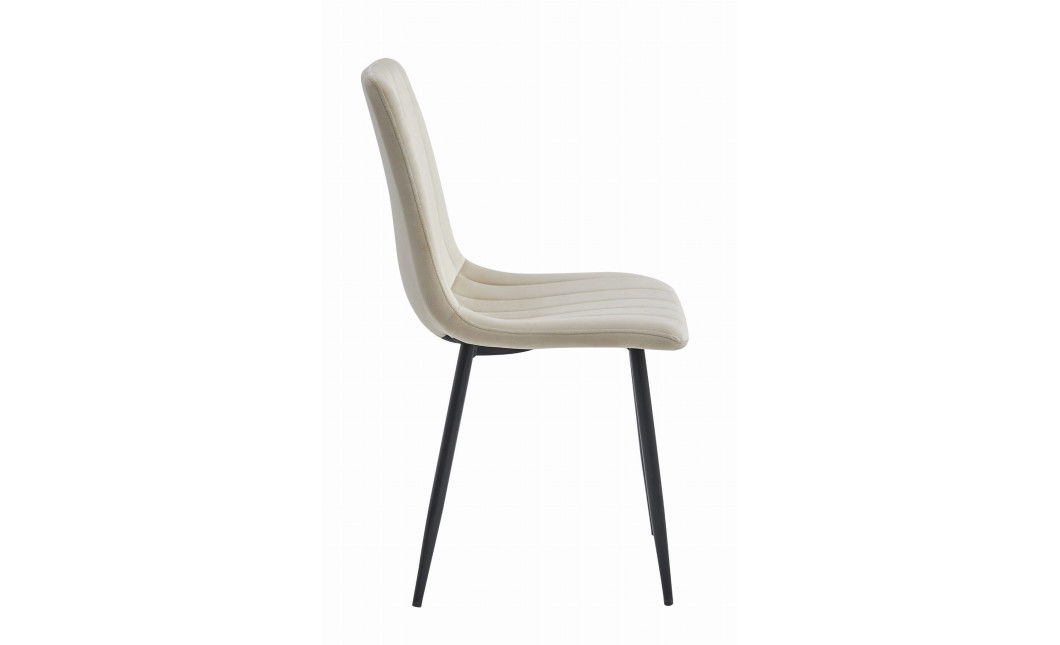 Stuhl LAVA Samt Hellbeige/Schwarze Beine (10038681)