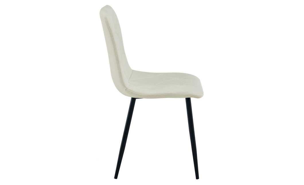Stuhl LIBRA Stoff Beige/Schwarze Beine (10040271)