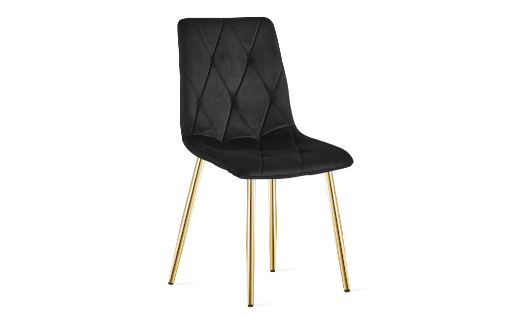 Stuhl LIBRA Samt Schwarz/Goldene Beine (10040201)