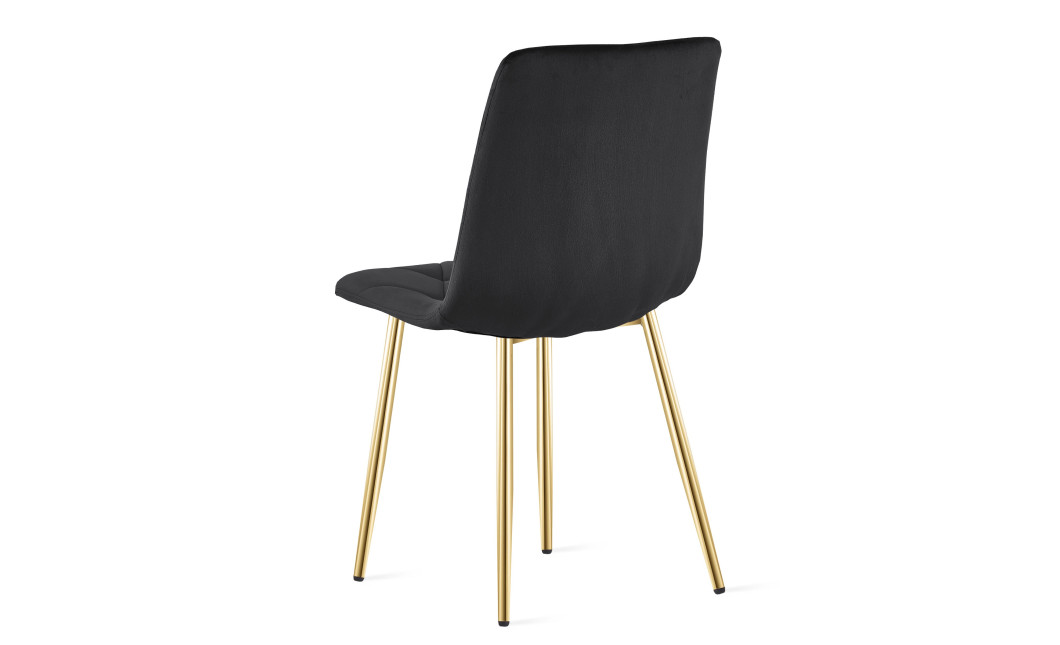 Stuhl LIBRA Samt Schwarz/Goldene Beine (10040201)