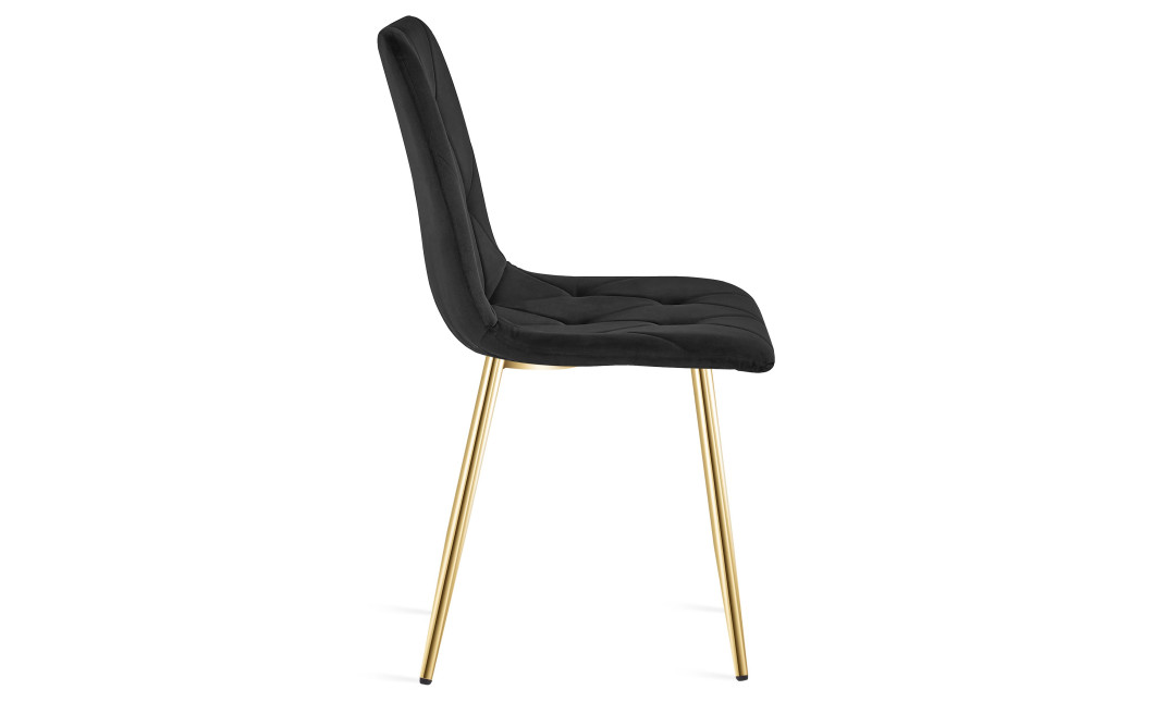Stuhl LIBRA Samt Schwarz/Goldene Beine (10040201)