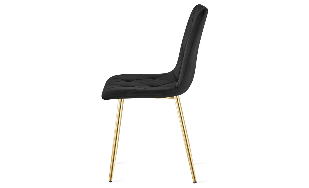 Stuhl LIBRA Samt Schwarz/Goldene Beine (10040201)