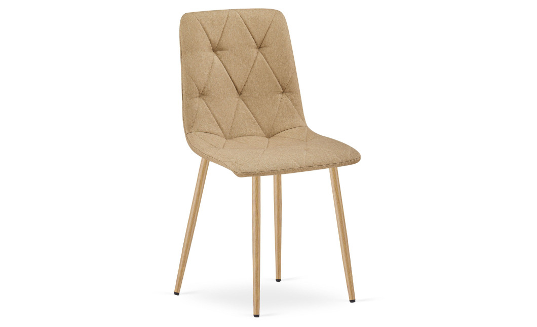 Stuhl LIBRA Stoff Braun/Holzfarbe Beine (10040851)