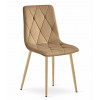 Stuhl LIBRA Samt Braun/Holzfarbe Beine (10039281)