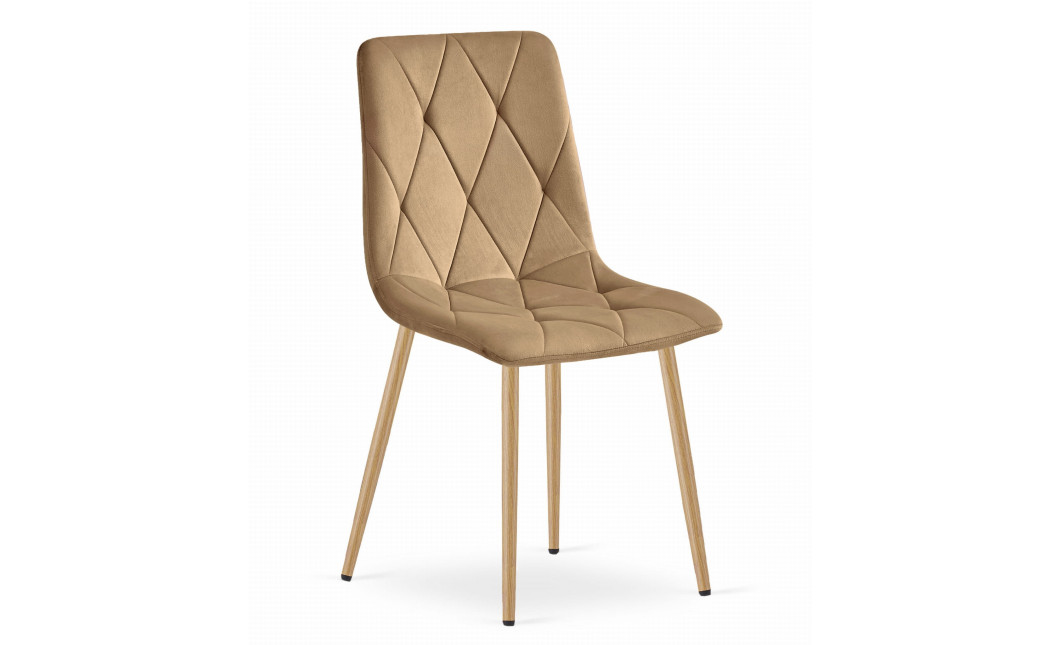 Stuhl LIBRA Samt Braun/Holzfarbe Beine (10039281)