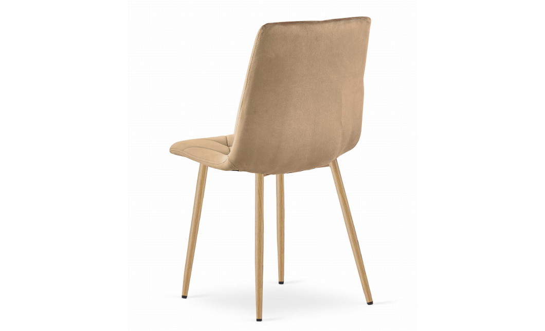 Stuhl LIBRA Samt Braun/Holzfarbe Beine (10039281)