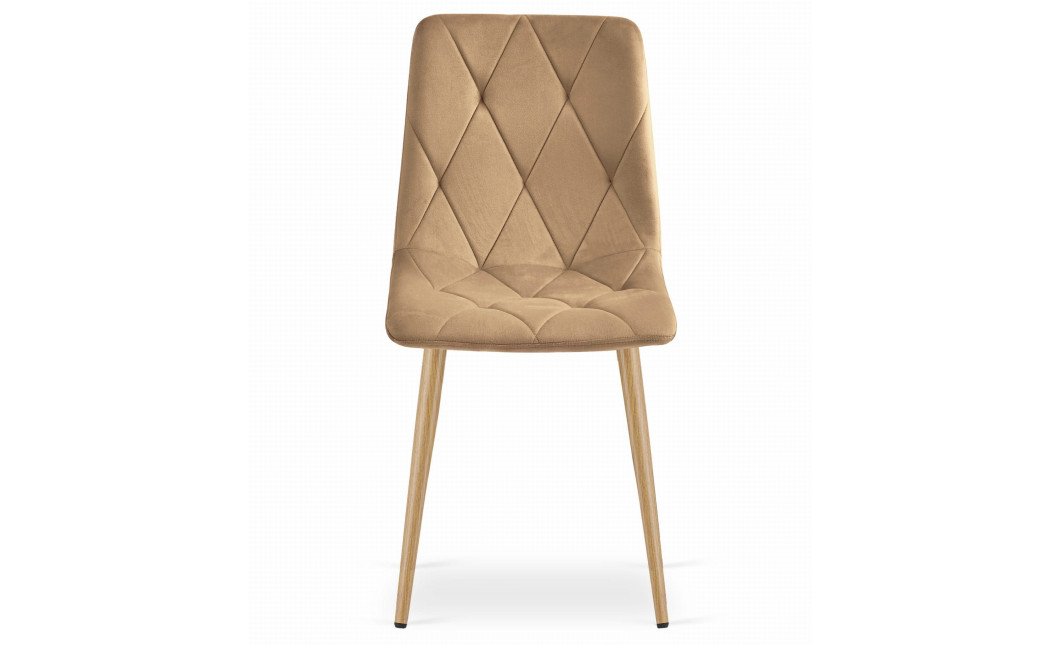 Stuhl LIBRA Samt Braun/Holzfarbe Beine (10039281)