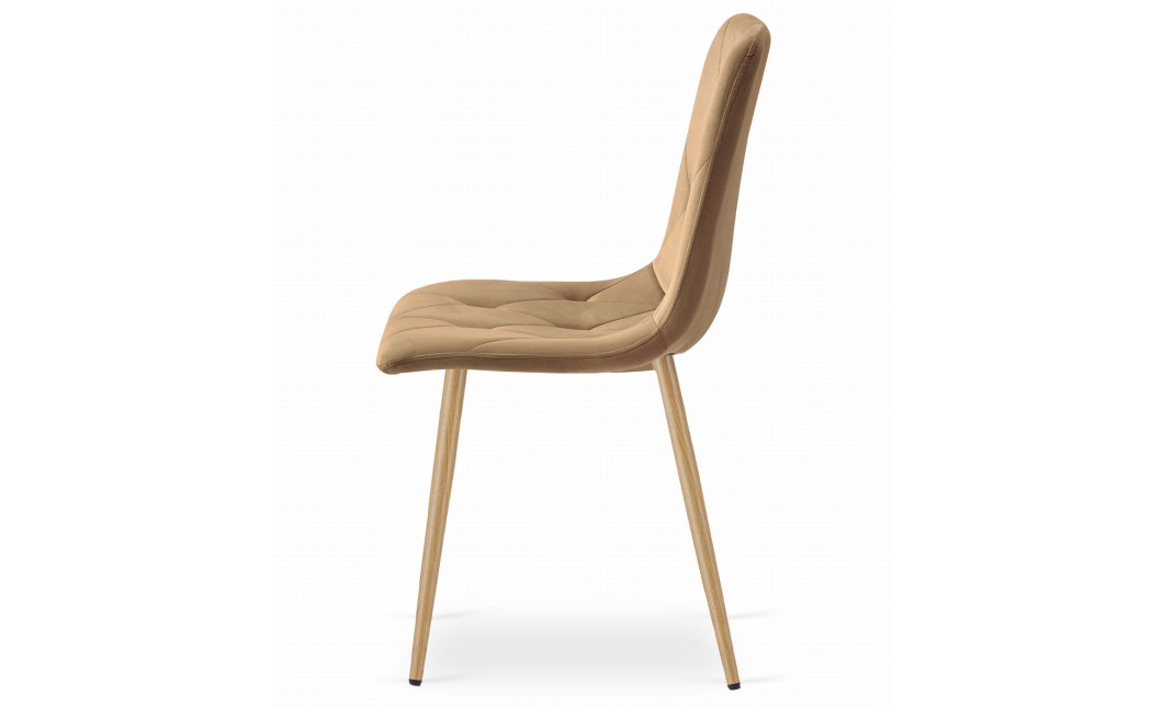 Stuhl LIBRA Samt Braun/Holzfarbe Beine (10039281)