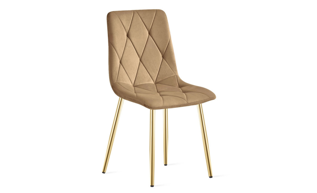 Stuhl LIBRA Samt Braun/Goldene Beine (10040241)