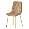 Stuhl LIBRA Samt Braun/Goldene Beine (10040241)