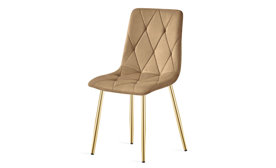 Stuhl LIBRA Samt Braun/Goldene Beine (10040241)