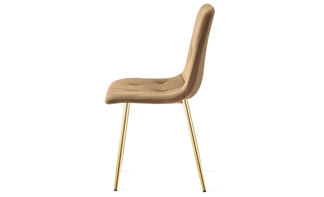 Stuhl LIBRA Samt Braun/Goldene Beine (10040241)