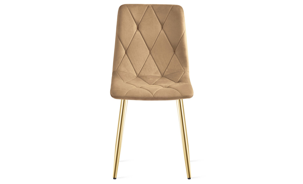 Stuhl LIBRA Samt Braun/Goldene Beine (10040241)