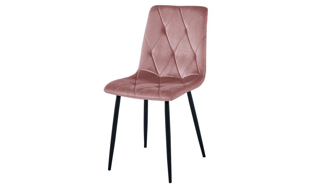 Stuhl LIBRA Rosa Samt/Schwarze Beine (10040901)
