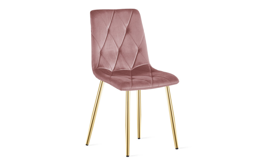 Stuhl LIBRA Rosa Samt/Goldene Beine (10040181)