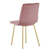 Stuhl LIBRA Rosa Samt/Goldene Beine (10040181)