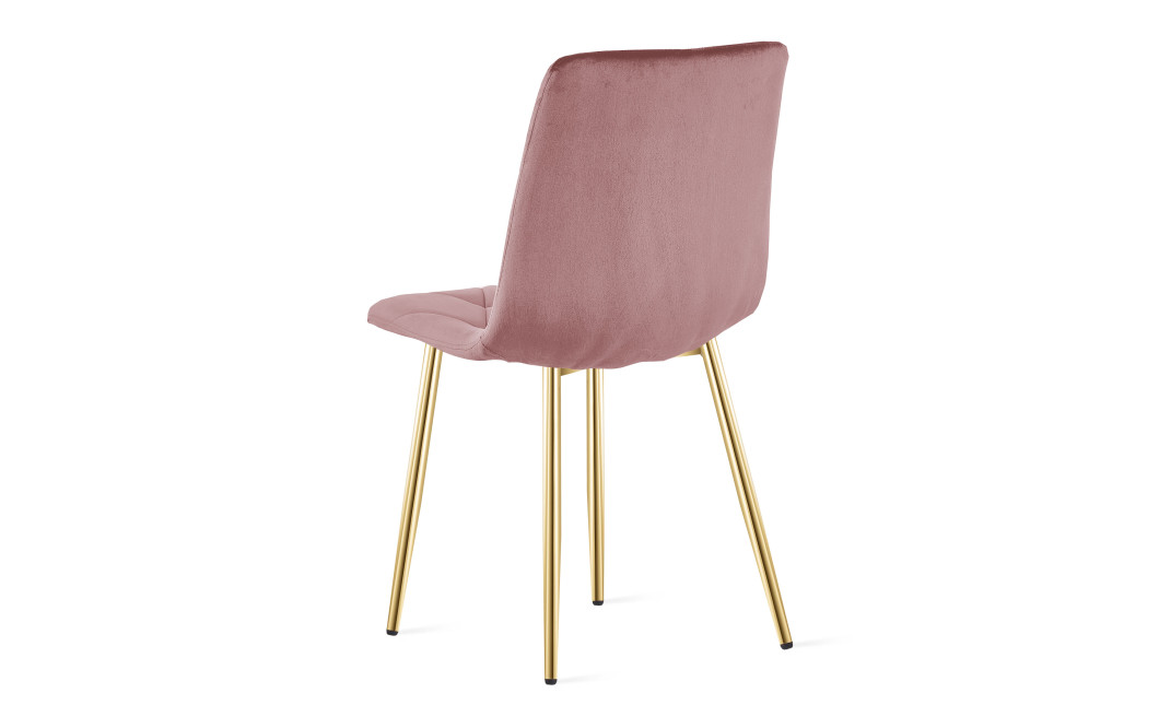 Stuhl LIBRA Rosa Samt/Goldene Beine (10040181)