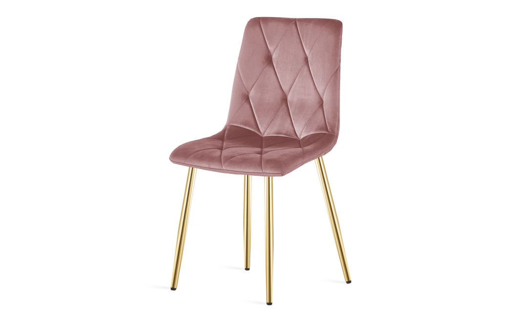Stuhl LIBRA Rosa Samt/Goldene Beine (10040181)
