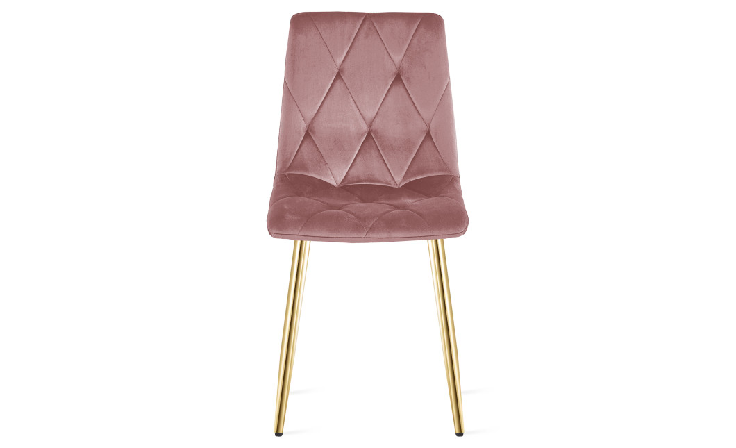 Stuhl LIBRA Rosa Samt/Goldene Beine (10040181)