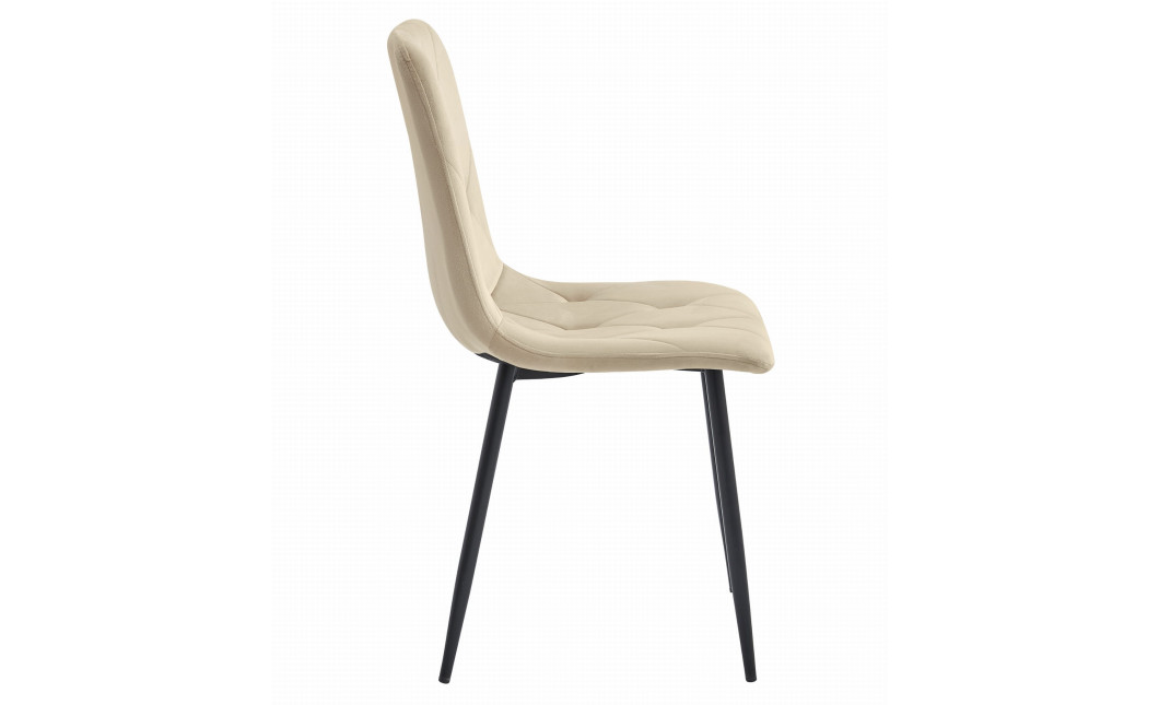 Stuhl LIBRA Samt Hellbeige/Schwarz (10038741)