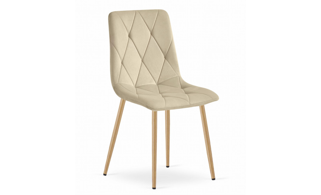 Stuhl LIBRA Samt Hellbeige/Holzfarbe (10039261)