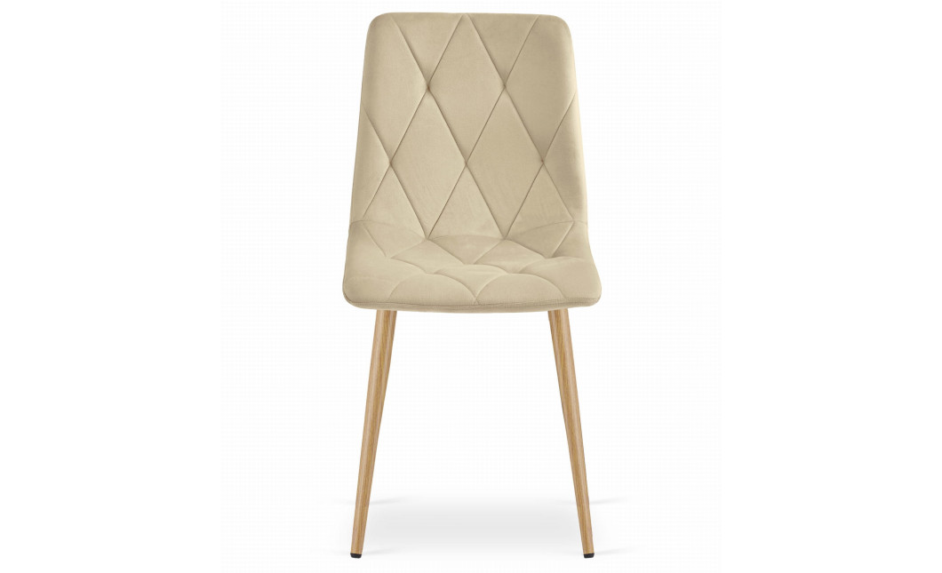 Stuhl LIBRA Samt Hellbeige/Holzfarbe (10039261)