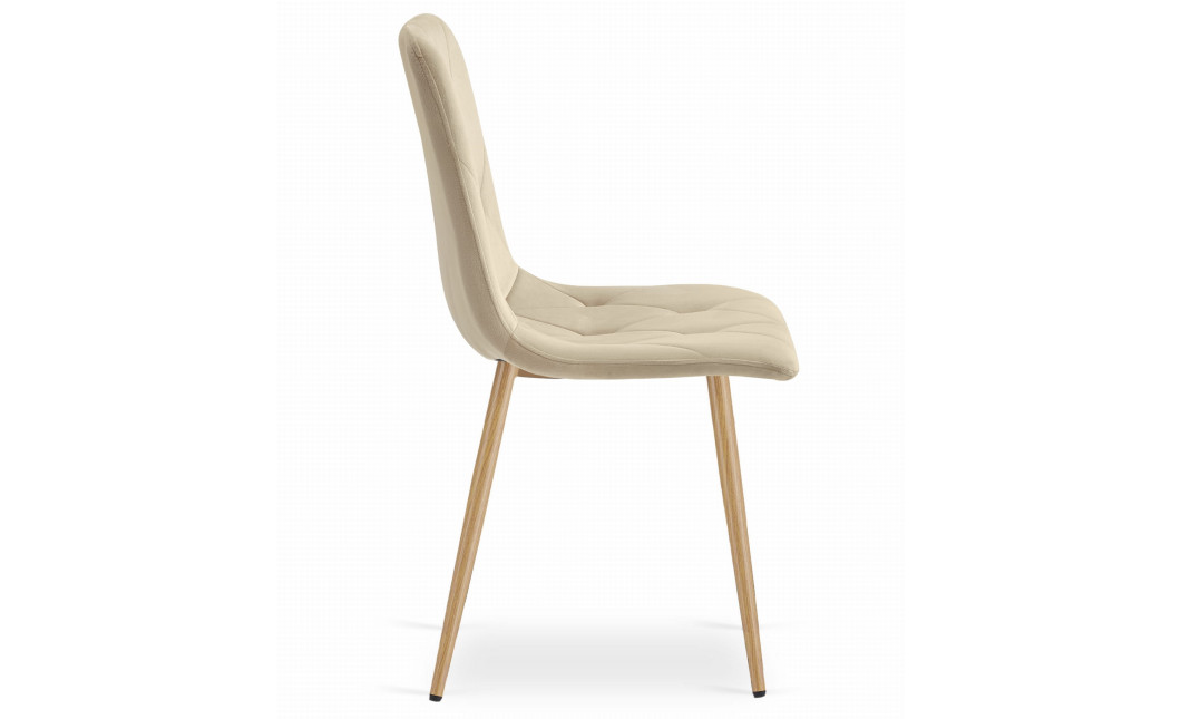 Stuhl LIBRA Samt Hellbeige/Holzfarbe (10039261)