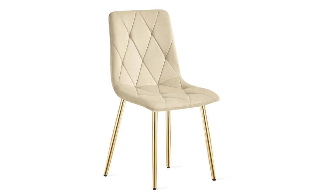 Stuhl LIBRA Samt Hellbeige/Gold (10040231)